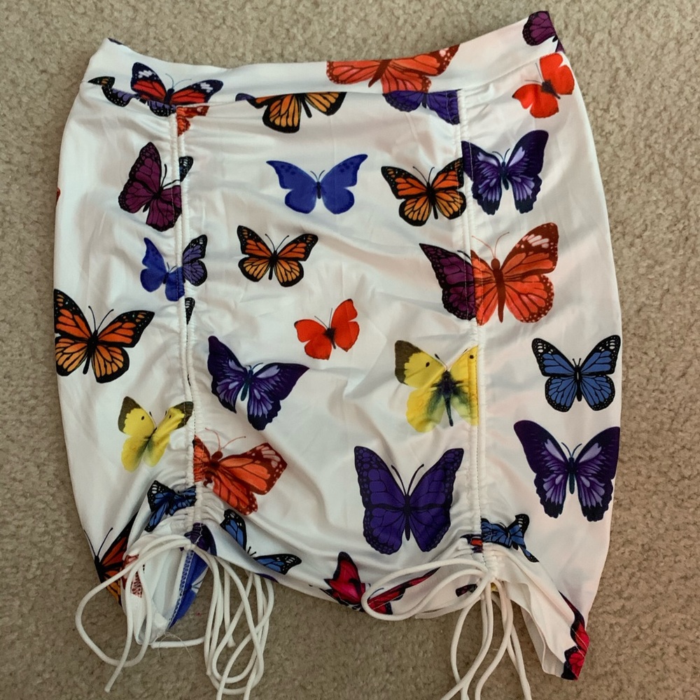 Butterfly ruched skirt